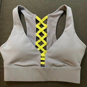 Fabletics Sports Bra - Grey and Neon - size S